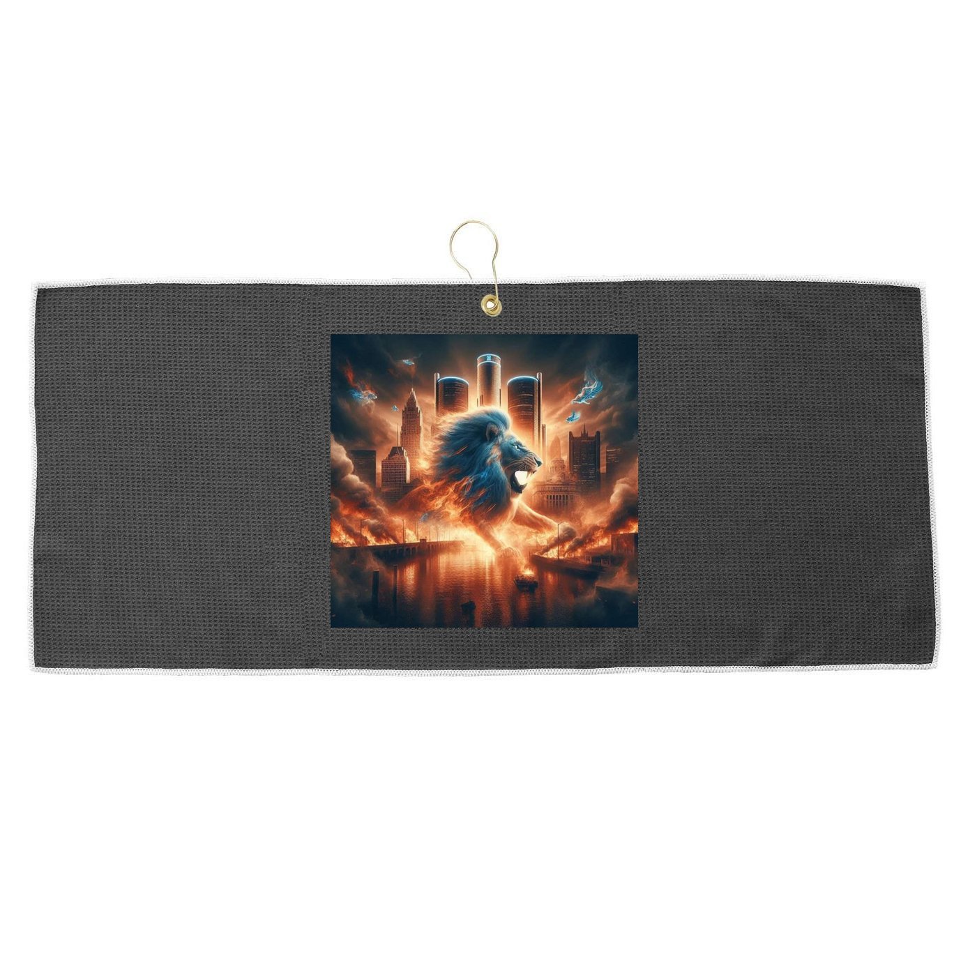 Lion City Fan Large Microfiber Waffle Golf Towel