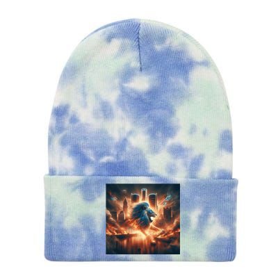 Lion City Fan Tie Dye 12in Knit Beanie