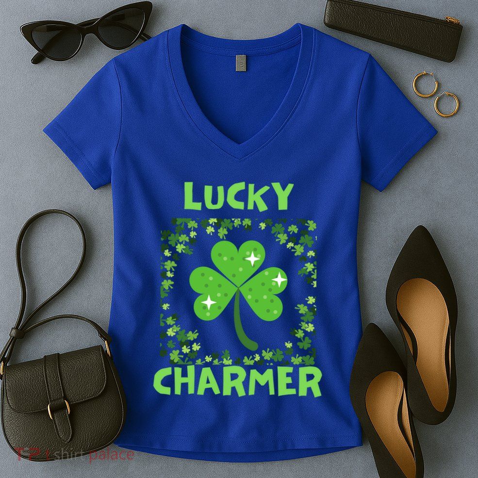 Lucky Charmer Funny St PatrickS Day Gift Women's V-Neck T-Shirt
