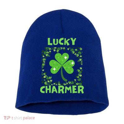 Lucky Charmer Funny St PatrickS Day Gift Short Acrylic Beanie