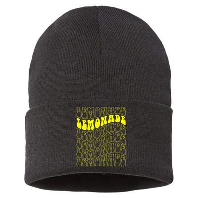 Lemonade Crew Groovy Retro Lemonade Stand Sustainable Knit Beanie