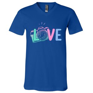 Love Camera Gift Photographer Cool Gift V-Neck T-Shirt