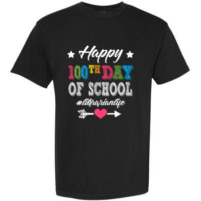 Librarian Cute Gift Happy 100th Day Of School 100 Days Smarter Gift Garment-Dyed Heavyweight T-Shirt