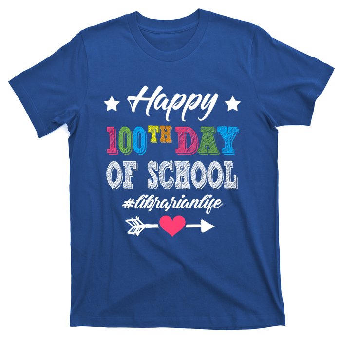 Librarian Cute Gift Happy 100th Day Of School 100 Days Smarter Gift T-Shirt