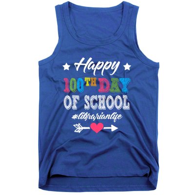 Librarian Cute Gift Happy 100th Day Of School 100 Days Smarter Gift Tank Top