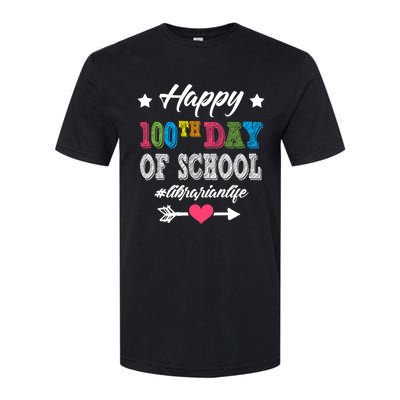 Librarian Cute Gift Happy 100th Day Of School 100 Days Smarter Gift Softstyle CVC T-Shirt