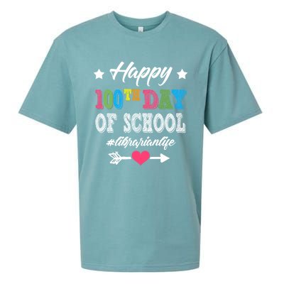 Librarian Cute Gift Happy 100th Day Of School 100 Days Smarter Gift Sueded Cloud Jersey T-Shirt