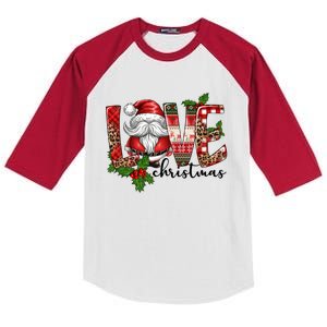 Love Christmas Gnome Xmas Matching Funny Pajamas Holiday Funny Gift Kids Colorblock Raglan Jersey