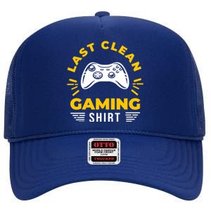 Last Clean Gaming Shirt High Crown Mesh Back Trucker Hat