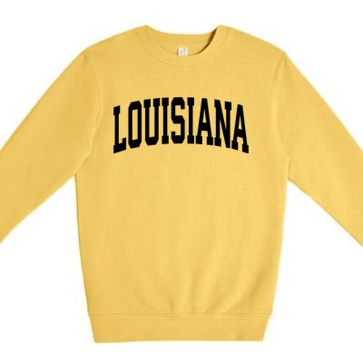 Louisiana Crewneck Gift Sports College Style State Usa Premium Crewneck Sweatshirt