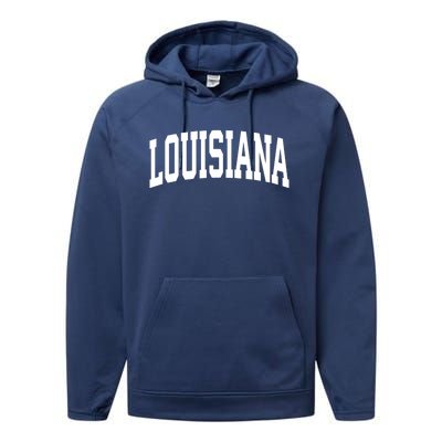 Louisiana Crewneck Gift Sports College Style State Usa Performance Fleece Hoodie