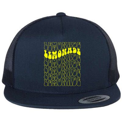 Lemonade Crew Groovy Retro Lemonade Stand Flat Bill Trucker Hat