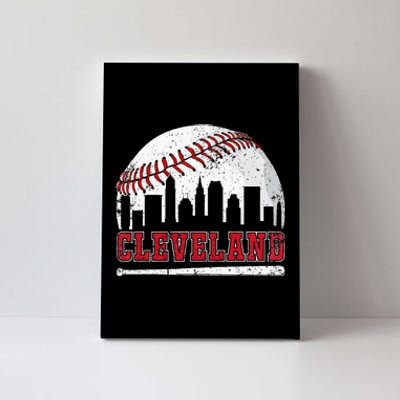 Love Cleveland Graphic Baseball Lover Player Canvas