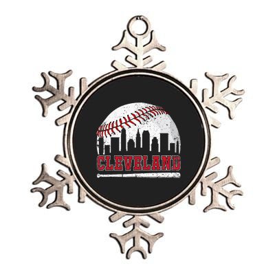 Love Cleveland Graphic Baseball Lover Player Metallic Star Ornament