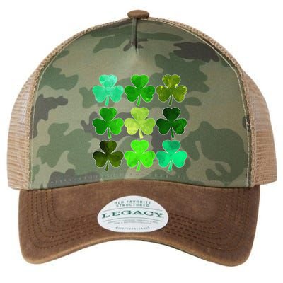 Lucky Clover Green Shamrock Irish Funny st patricks day Legacy Tie Dye Trucker Hat