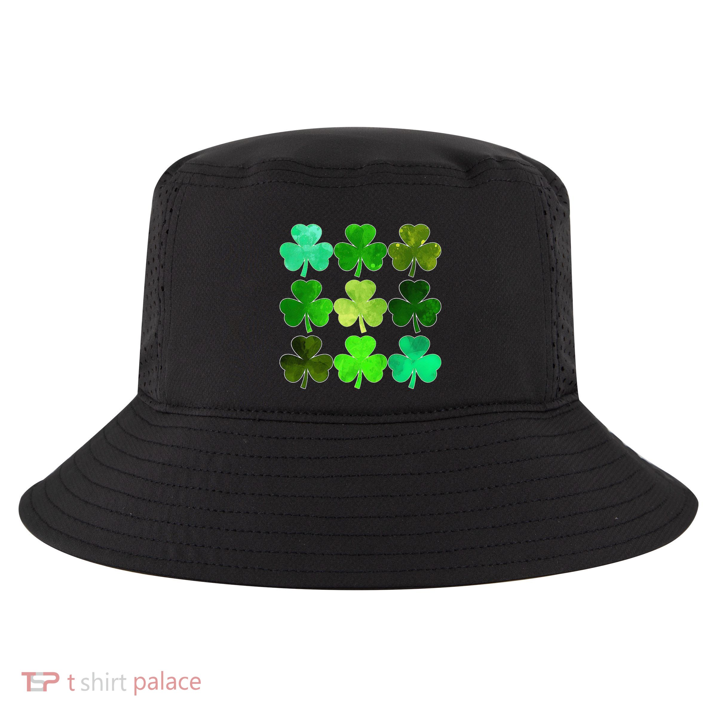 Lucky Clover Green Shamrock Irish Funny st patricks day Cool Comfort Performance Bucket Hat