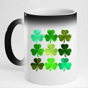 Lucky Clover Green Shamrock Irish Funny st patricks day 11oz Black Color Changing Mug