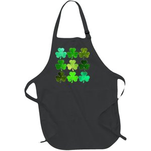 Lucky Clover Green Shamrock Irish Funny st patricks day Full-Length Apron With Pockets