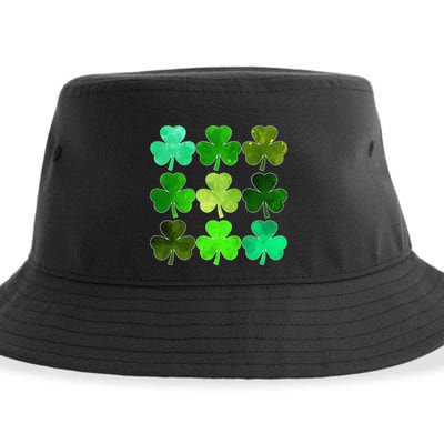 Lucky Clover Green Shamrock Irish Funny st patricks day Sustainable Bucket Hat