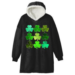 Lucky Clover Green Shamrock Irish Funny st patricks day Hooded Wearable Blanket