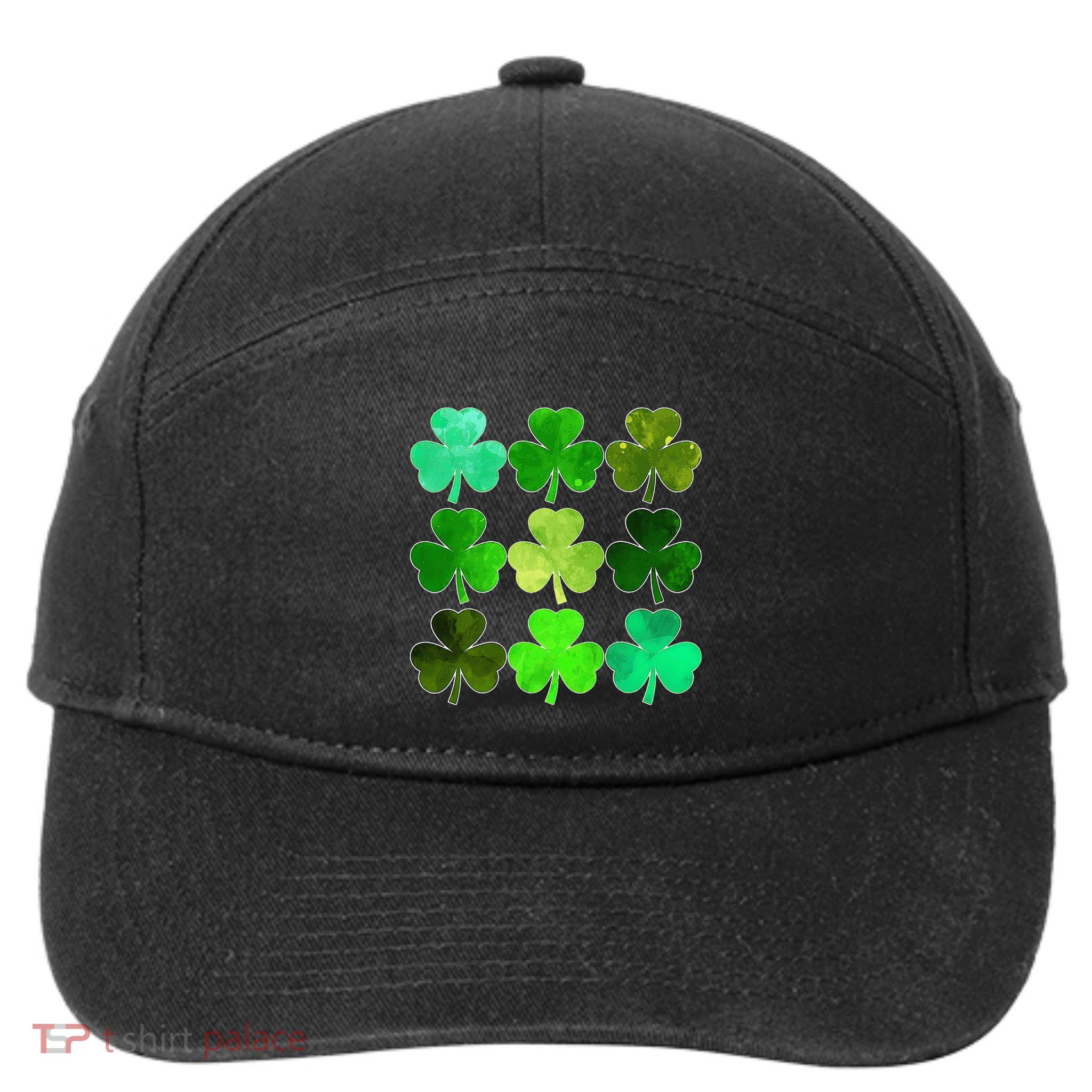 Lucky Clover Green Shamrock Irish Funny st patricks day 7-Panel Snapback Hat