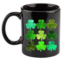 Lucky Clover Green Shamrock Irish Funny st patricks day 11oz C Handle Ceramic Mug
