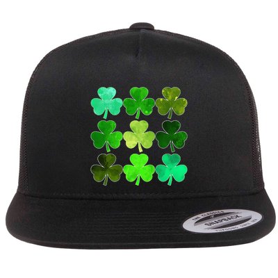 Lucky Clover Green Shamrock Irish Funny st patricks day Flatbill Hat