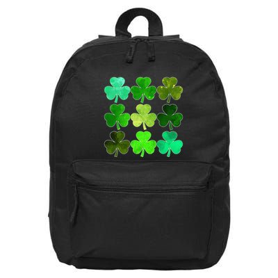 Lucky Clover Green Shamrock Irish Funny st patricks day 16 in Basic Backpack