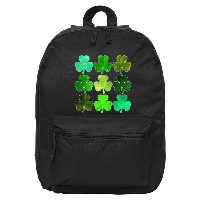 Lucky Clover Green Shamrock Irish Funny st patricks day 16 in Basic Backpack