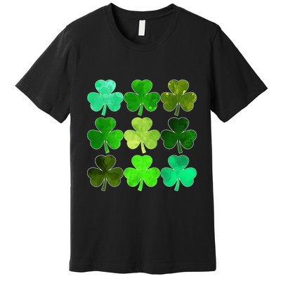 Lucky Clover Green Shamrock Irish Funny st patricks day Premium T-Shirt