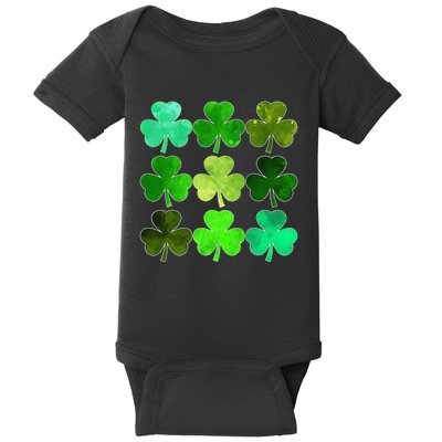 Lucky Clover Green Shamrock Irish Funny st patricks day Baby Bodysuit