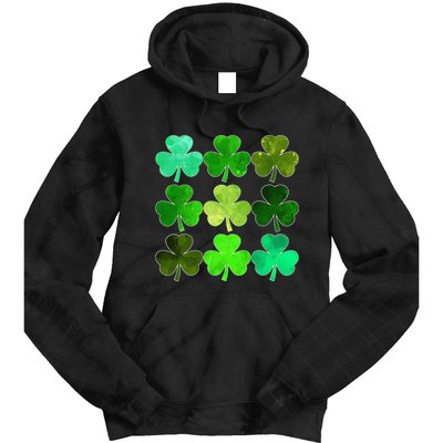 Lucky Clover Green Shamrock Irish Funny st patricks day Tie Dye Hoodie