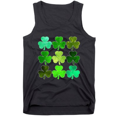 Lucky Clover Green Shamrock Irish Funny st patricks day Tank Top