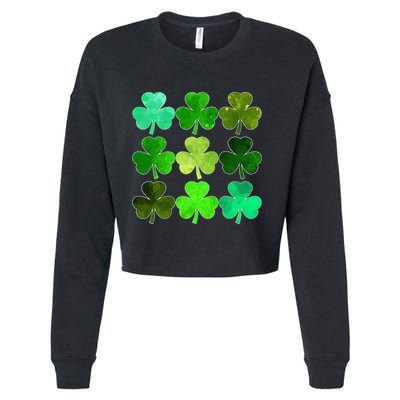 Lucky Clover Green Shamrock Irish Funny st patricks day Cropped Pullover Crew