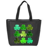 Lucky Clover Green Shamrock Irish Funny st patricks day Zip Tote Bag