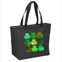 Lucky Clover Green Shamrock Irish Funny st patricks day Zip Tote Bag
