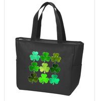 Lucky Clover Green Shamrock Irish Funny st patricks day Zip Tote Bag