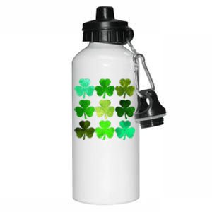 Lucky Clover Green Shamrock Irish Funny st patricks day Aluminum Water Bottle