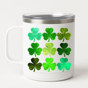 Lucky Clover Green Shamrock Irish Funny st patricks day 12 oz Stainless Steel Tumbler Cup