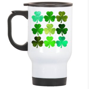 Lucky Clover Green Shamrock Irish Funny st patricks day Stainless Steel Travel Mug