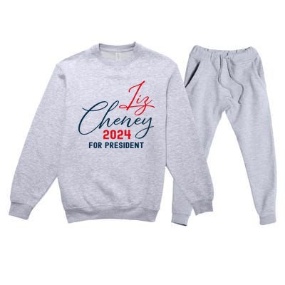 Liz Cheney Gift For President 2024 Usa Election Liz 24 Gift Premium Crewneck Sweatsuit Set