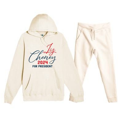 Liz Cheney Gift For President 2024 Usa Election Liz 24 Gift Premium Hooded Sweatsuit Set