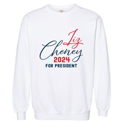 Liz Cheney Gift For President 2024 Usa Election Liz 24 Gift Garment-Dyed Sweatshirt