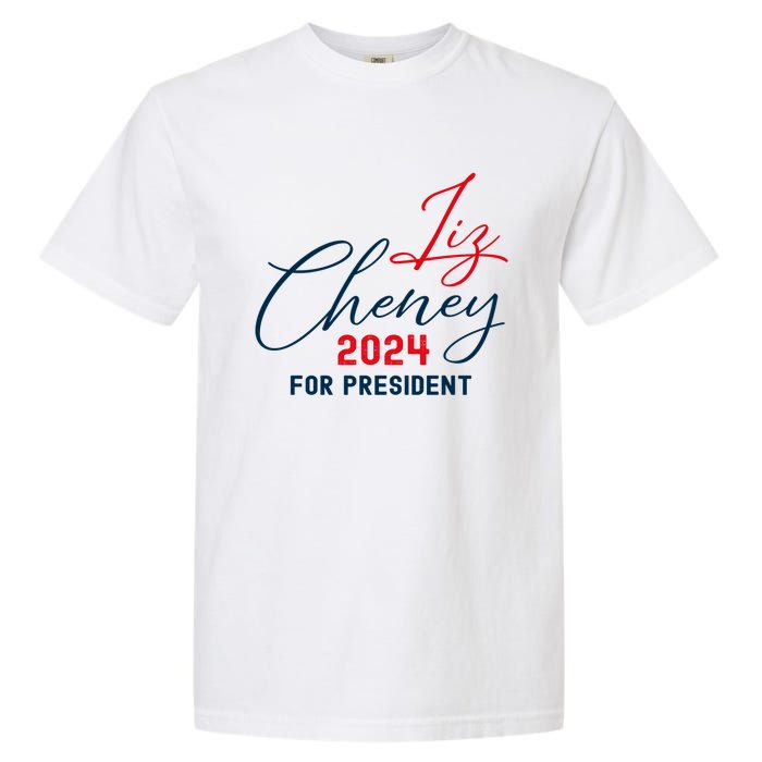 Liz Cheney Gift For President 2024 Usa Election Liz 24 Gift Garment-Dyed Heavyweight T-Shirt