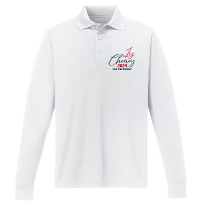 Liz Cheney Gift For President 2024 Usa Election Liz 24 Gift Performance Long Sleeve Polo