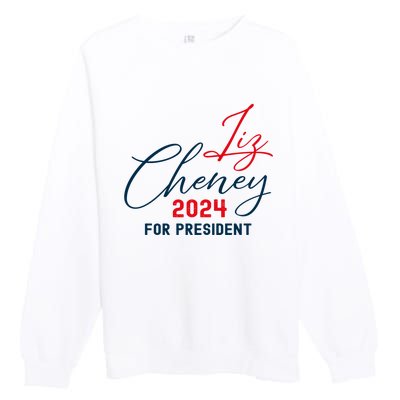 Liz Cheney Gift For President 2024 Usa Election Liz 24 Gift Premium Crewneck Sweatshirt