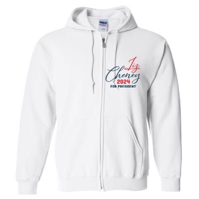 Liz Cheney Gift For President 2024 Usa Election Liz 24 Gift Full Zip Hoodie