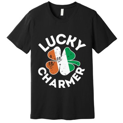 Lucky Charmer Girl Funny St Patricks Day Premium T-Shirt
