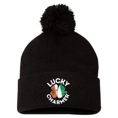 Lucky Charmer Girl Funny St Patricks Day Pom Pom 12in Knit Beanie