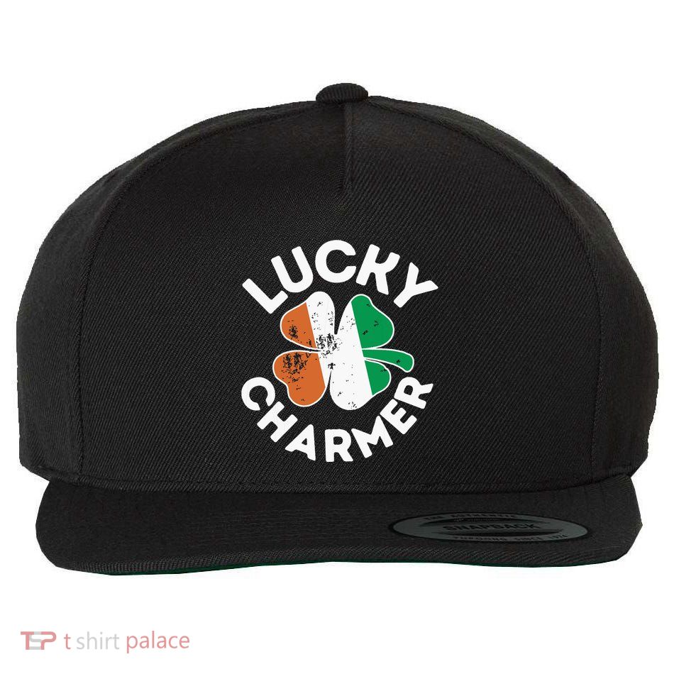 Lucky Charmer Girl Funny St Patricks Day Wool Snapback Cap
